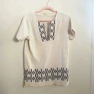 Madewell‎ cream embroidered blouse XS
